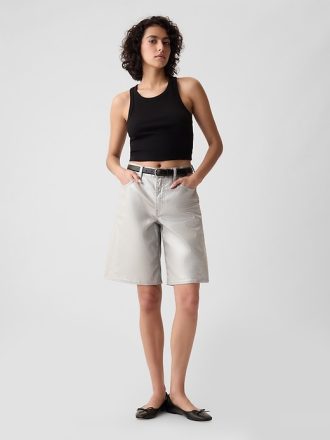 11,5″ Mid Rise Metallic Longline jeansshorts