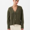 24/7 Oversized cardigan i linneblandning med delad fåll