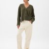 24/7 Oversized cardigan i linneblandning med delad fåll