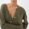 24/7 Oversized cardigan i linneblandning med delad fåll