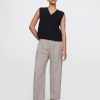 365 High Rise Borstad Twill Plisserad Taper Byxa