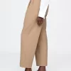 365 High Rise Borstad Twill Plisserad Taper Byxa