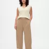 365 High Rise Borstad Twill Plisserad Taper Byxa