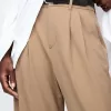 365 High Rise Borstad Twill Plisserad Taper Byxa