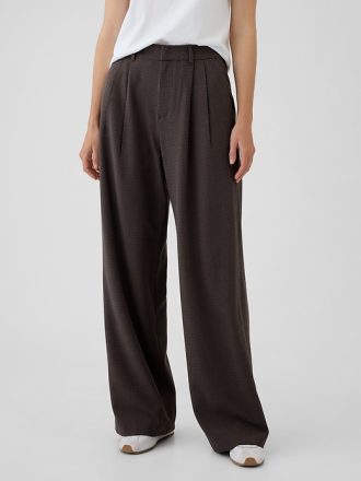 365 High Rise Brushed Twill Plisserade byxor