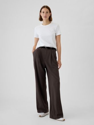 365 High Rise Brushed Twill Plisserade byxor