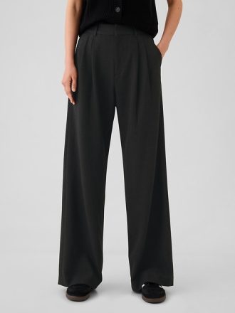 365 High Rise Brushed Twill Plisserade byxor