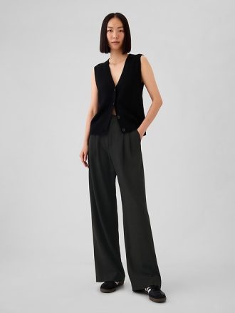 365 High Rise Brushed Twill Plisserade byxor