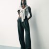 365 High Rise Brushed Twill Plisserade byxor