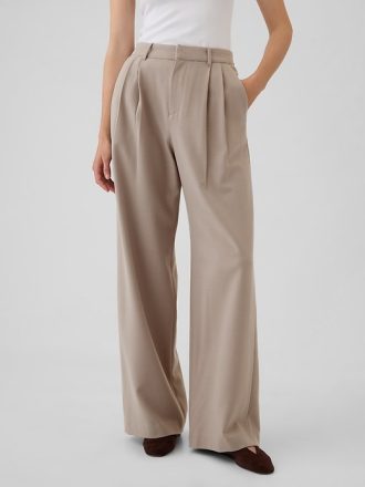 365 High Rise Brushed Twill Plisserade byxor