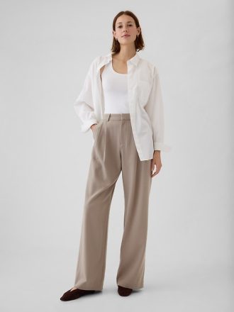 365 High Rise Brushed Twill Plisserade byxor