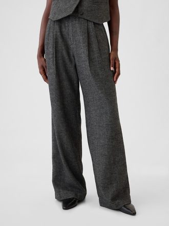 365 High Rise Brushed Twill Plisserade byxor