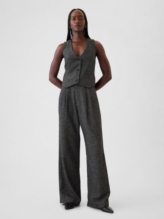 365 High Rise Brushed Twill Plisserade byxor