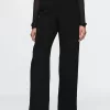 365 Mid Rise Satin-Trim Byxor