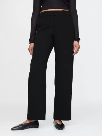 365 Mid Rise Satin-Trim Byxor