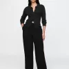 365 Mid Rise Satin-Trim Byxor
