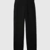 365 Mid Rise Satin-Trim Byxor