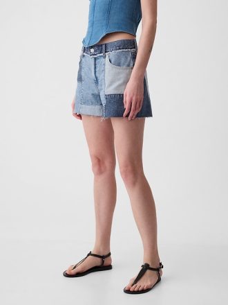 4″ Low Rise Stride Patchwork jeansshorts