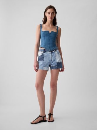4″ Low Rise Stride Patchwork jeansshorts