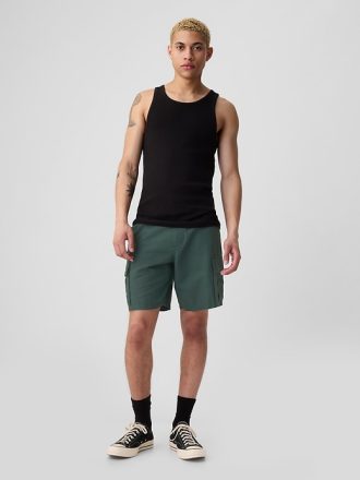 8″ Cargo-shorts i linne och bomull