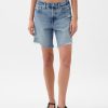 8″ Mid Rise 90-tals lösa denim bermudashorts