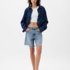 8″ Mid Rise 90-tals lösa denim bermudashorts