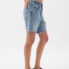 8″ Mid Rise 90-tals lösa denim bermudashorts