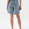 8″ Mid Rise 90-tals lösa denim bermudashorts