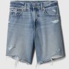 8″ Mid Rise 90-tals lösa denim bermudashorts
