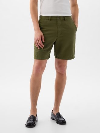 8″ shorts i linne-bomull