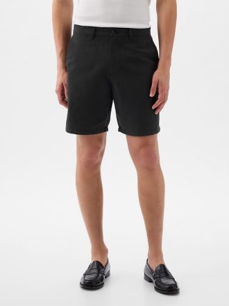 8″ shorts i linne-bomull