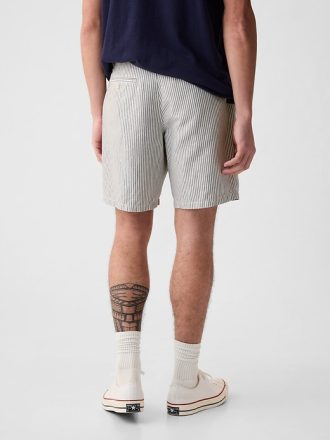 8″ shorts i linne-bomull