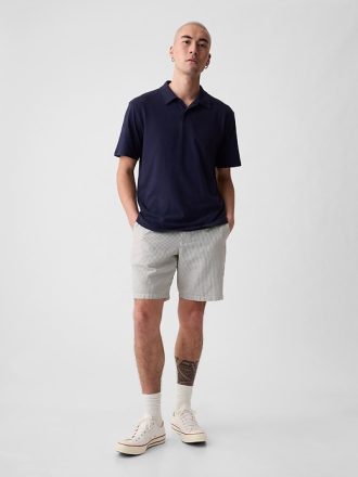 8″ shorts i linne-bomull