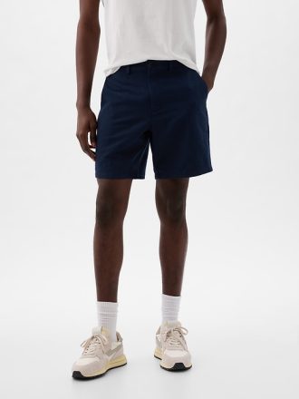 8″ shorts i linne-bomull