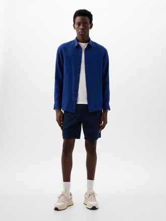8″ shorts i linne-bomull