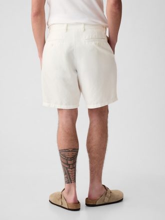 8″ shorts i linne-bomull