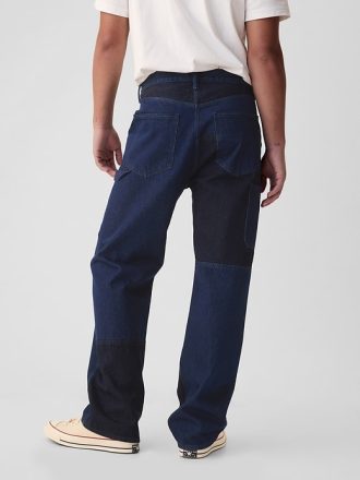 90-tals lösa patchworkjeans