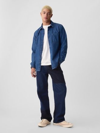 90-tals lösa patchworkjeans