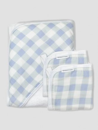 Ärlig babykläder 3 delar organisk bomull Hooded handduksset