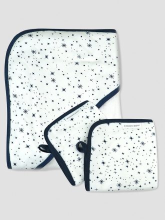 Ärlig babykläder 3 delar organisk bomull Hooded handduksset