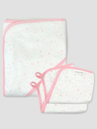 Ärlig babykläder 3 delar organisk bomull Hooded handduksset