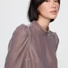 Återvunnen Sammet Puff Sleeve Mini Klänning