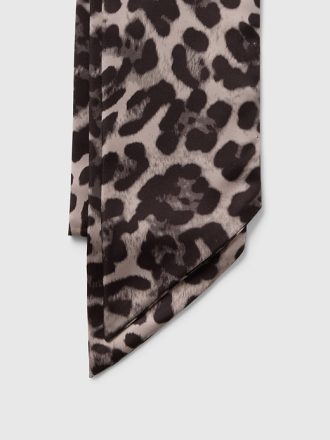 Återvunnen Satin Leopard Scarf
