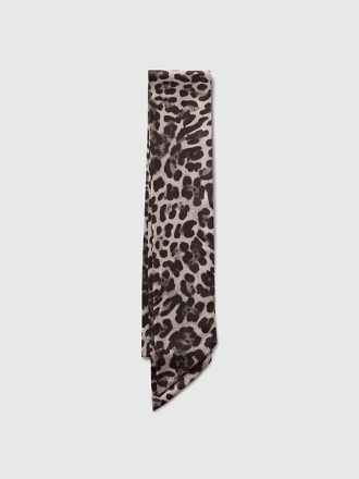 Återvunnen Satin Leopard Scarf