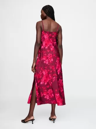 Återvunnen Satin Maxi Slip Dress