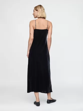 Återvunnen Velvet Maxi Slip Dress
