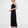 Återvunnen Velvet Maxi Slip Dress