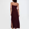 Återvunnen Velvet Maxi Slip Dress