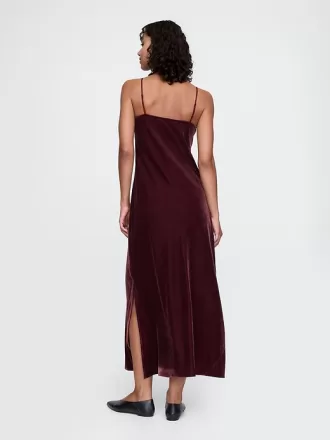 Återvunnen Velvet Maxi Slip Dress