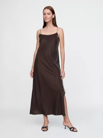 Återvunnen Velvet Maxi Slip Dress